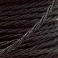 1M/5M/10M Black 2 Core Twisted Electric Fabric Cable~1769-3