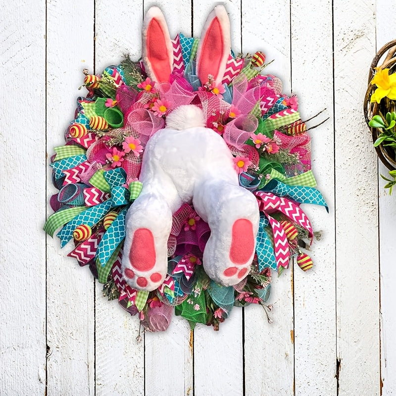 Classic Easter Bunny Wreath Door Decor-1