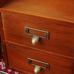 Vintage Solid Wood Drawer Cabinet with Metal Hanging Buckle-2