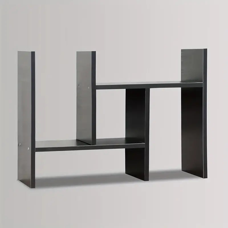 Adjustable Wood Bookshelf: Classic Desk Organizer & Storage Rack-3
