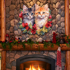 Cute Kittens Holiday Door Decor Wall Decor by G. Debrekht - Pets Decor - 8611091H-2