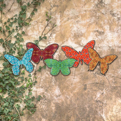 Butterfly Set of 8 Decor Rustic Bench and Wall Decor - G. DeBrekht - Nature Wildlife Decor  - G99719-1