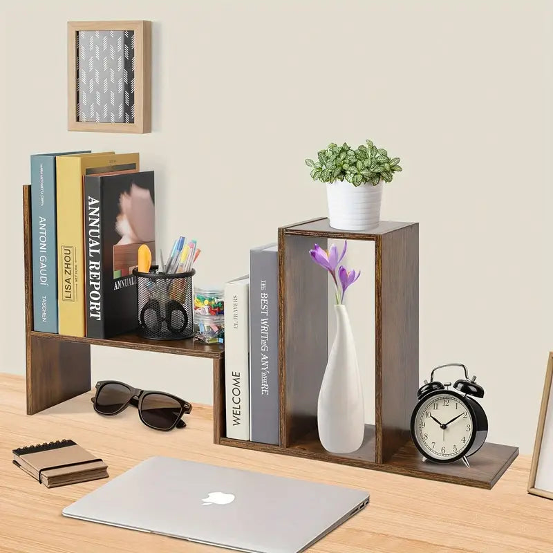 Minimalist Desktop Bookshelf - Compact Office Storage Solution-1