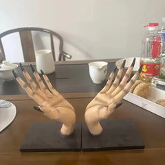 2-Piece Hand Bookends - Resin Decor-2