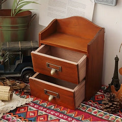Vintage Solid Wood Drawer Cabinet with Metal Hanging Buckle-3