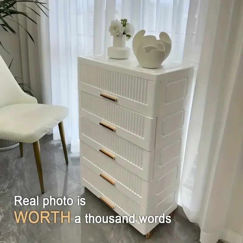 Effortlessly decluttering with the Plastic Drawer Storage Cabinet Organizer-2