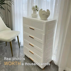 Effortlessly decluttering with the Plastic Drawer Storage Cabinet Organizer-2