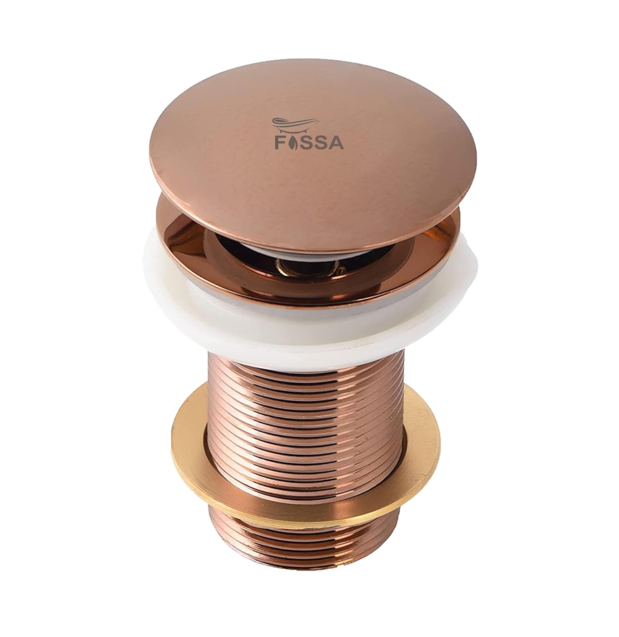 Fossa 3" Inch Brass Pop Up Waste Coupling with Smooth Push Button,Waste Coupling,Drain Out let System Pop up Full Threaded Waste Coupling (Copper)-0
