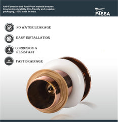 Fossa 3" Inch Brass Pop Up Waste Coupling with Smooth Push Button,Waste Coupling,Drain Out let System Pop up Full Threaded Waste Coupling (Copper)-2