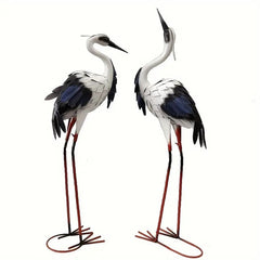 Crane Statues Iron Garden Decor (2pcs)-0