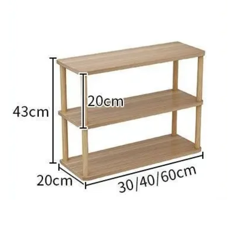 Walnut Multi-Layer Desktop Bookshelf-2