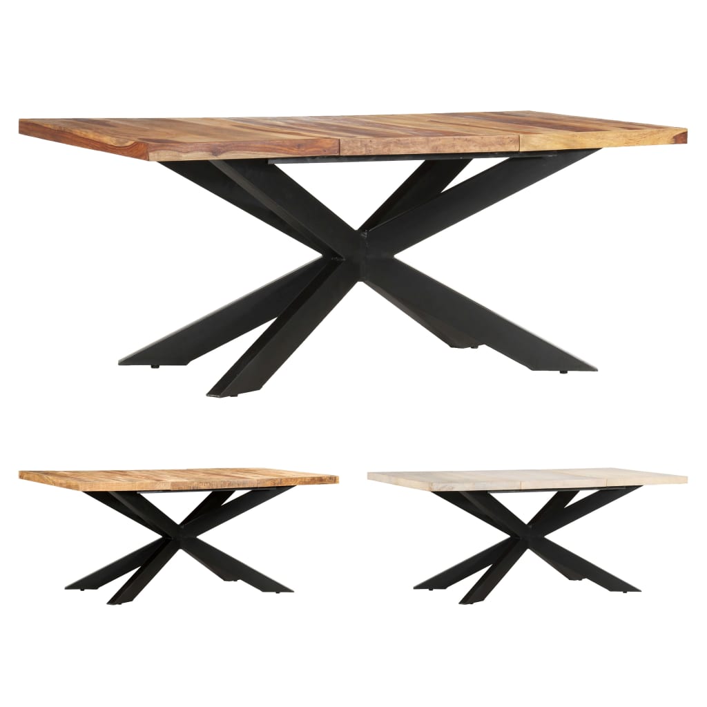 vidaXL Solid Wood Sheesham Dining Table Kitchen Desk Furniture Multi Colors-5
