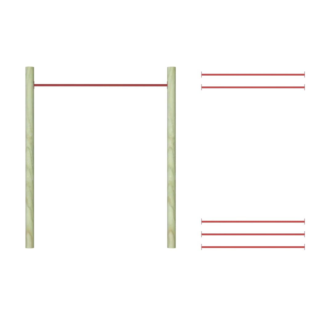vidaXL 1/2/3x Turning Bars Steel Red Gymnastic Gym Equipment Horizontal Bar-2