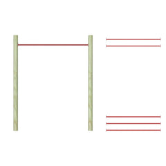vidaXL 1/2/3x Turning Bars Steel Red Gymnastic Gym Equipment Horizontal Bar-2