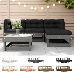 vidaXL Patio Lounge Set Outdoor Garden Furniture Set 5 Piece Solid Wood Pine-1