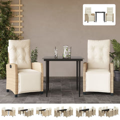 vidaXL 5 Piece Patio Dining Set with Cushions Beige Poly Rattan-1